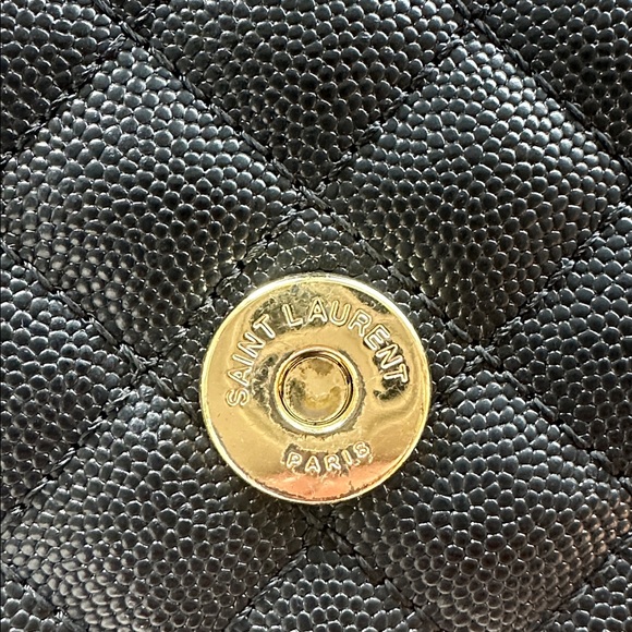 Yves Saint Laurent Med Envelope Bag Matelasse Black and Gold - Picture 6 of 6